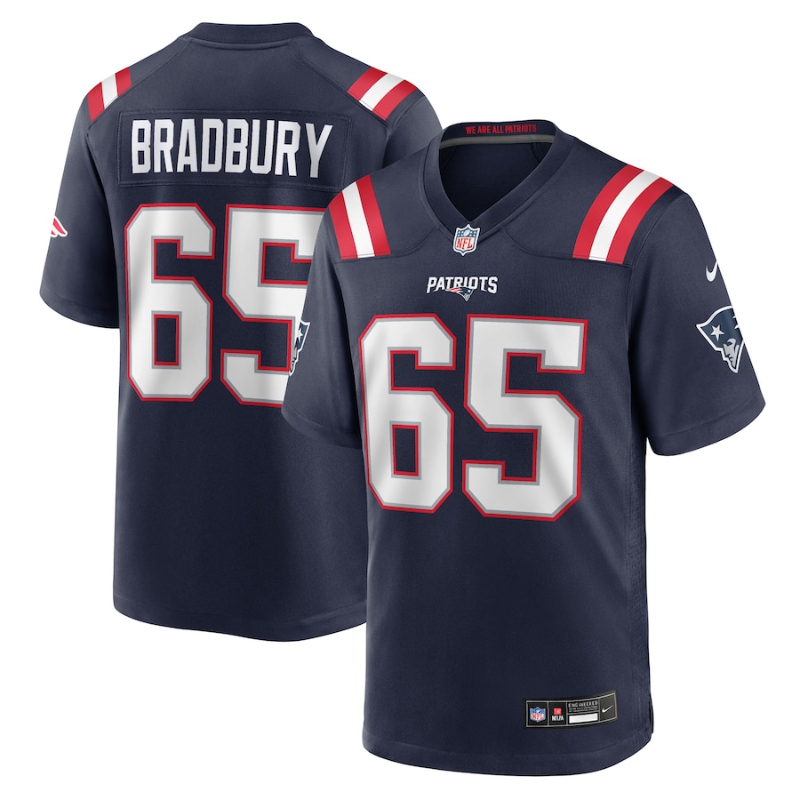Men's New England Patriots Garrett Bradbury Nike Navy Team Game Jersey - Ujersey