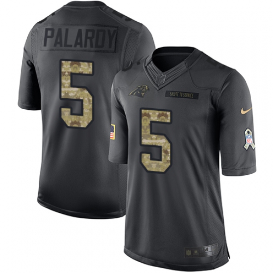 Youth Nike Carolina Panthers #5 Michael Palardy Limited Black 2016 Salute to Service NFL Jersey - Ujersey