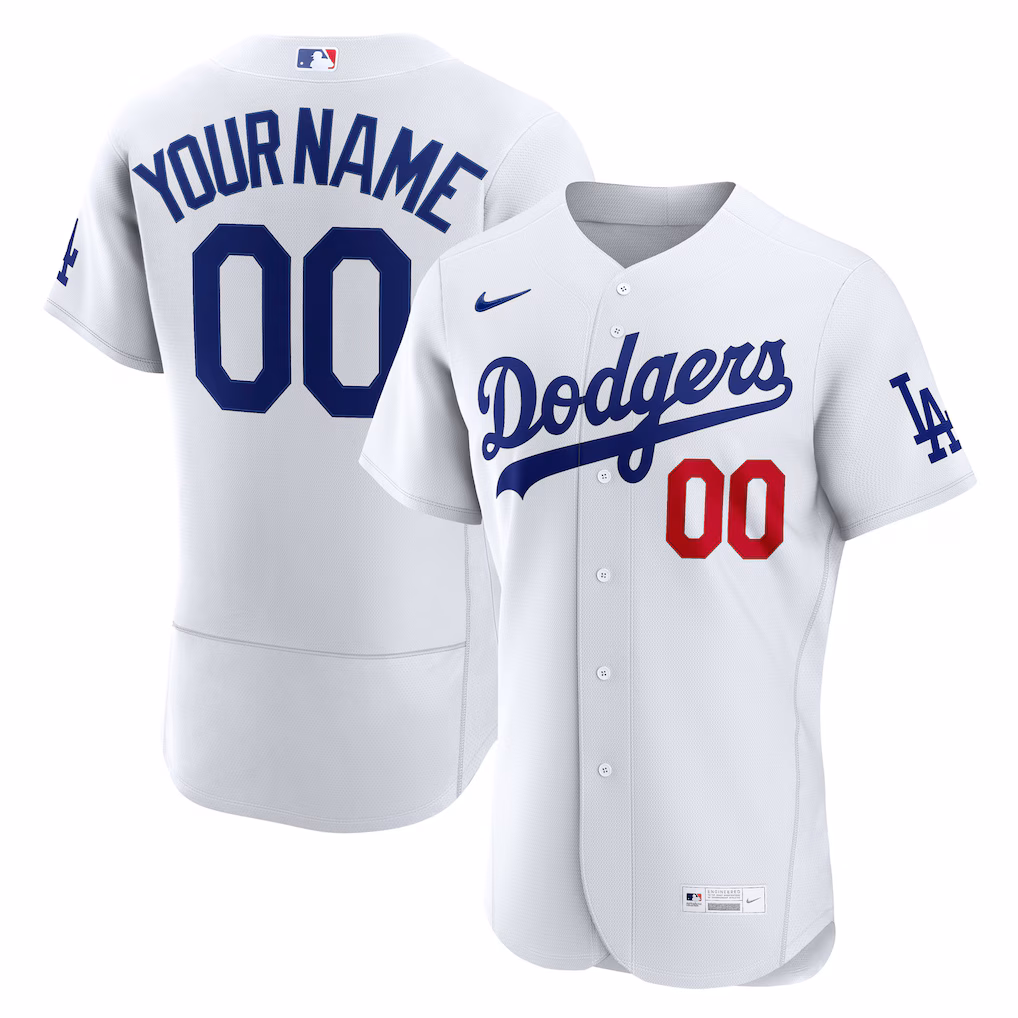 Men's Los Angeles Dodgers Nike White Home Authentic Custom Jersey - Ujersey