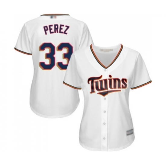 Women's Minnesota Twins #33 Martin Perez Replica White Home Cool Base Baseball Jersey - Ujersey
