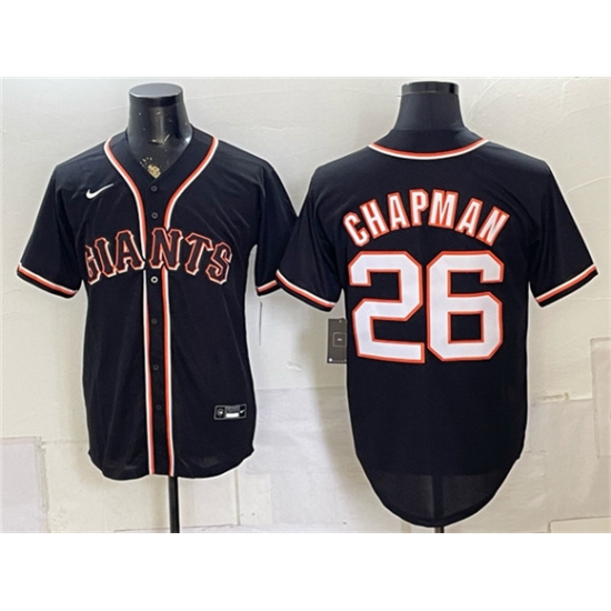 Men's San Francisco Giants #26 Matt Chapman 2026 Fashion Replica Black Out Stitched Baseball Jersey