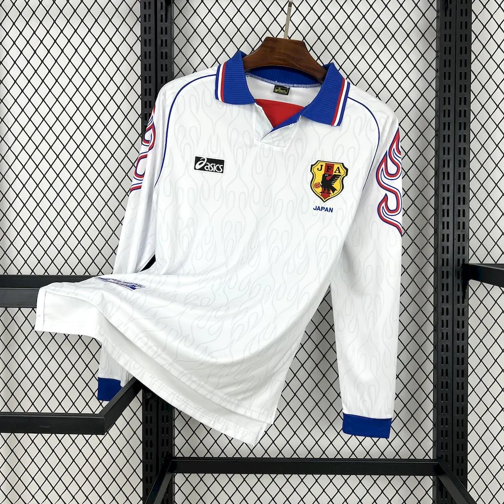Japan Retro Soccer Jersey Away Custom Long Sleeve Shirt 1998 - ujerseystore
