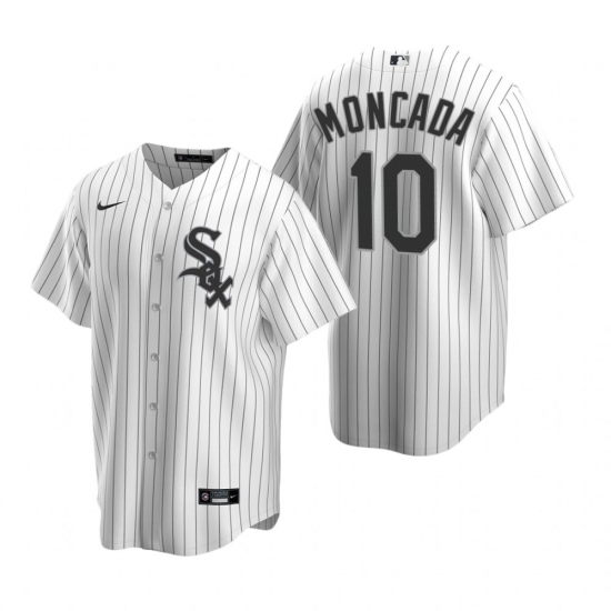 Men's Nike Chicago White Sox #10 Yoan Moncada White Home Stitched Baseball Jersey - Ujersey
