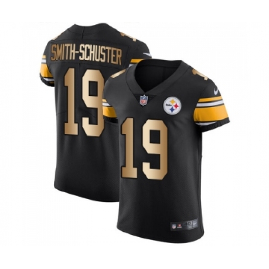 Men's Pittsburgh Steelers #19 JuJu Smith-Schuster Elite Black Gold Team Color Football Jersey - Ujersey
