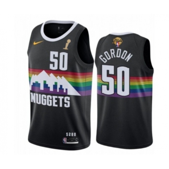 Men's Denver Nuggets #50 Aaron Gordon Black 2023 Finals Champions City Edition Stitched Basketball Jersey - Ujersey