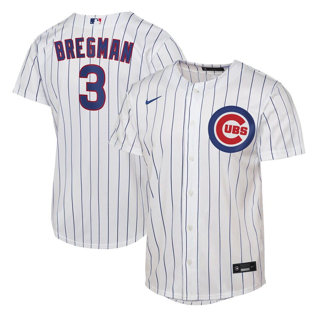 Youth Chicago Cubs Alex Bregman Nike White Home Replica Jersey