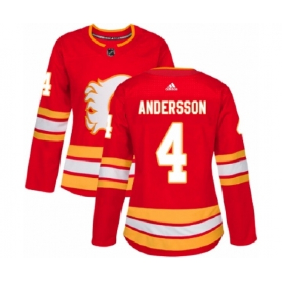 Women's Adidas Calgary Flames #4 Rasmus Andersson Premier Red Alternate NHL Jersey - Ujersey