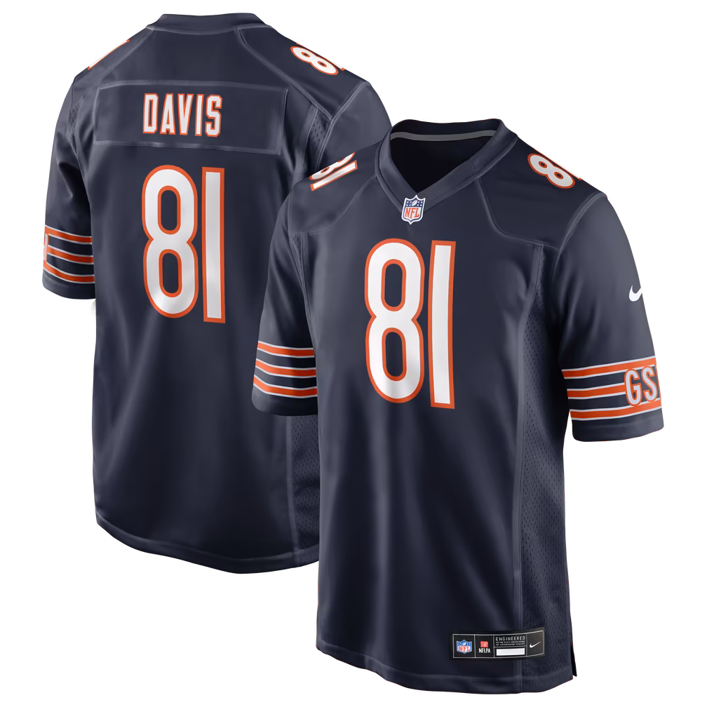 Men's Chicago Bears Kaden Davis Nike Navy Team Game Jersey