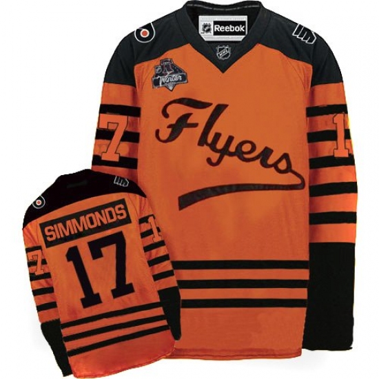 Men's Reebok Philadelphia Flyers #17 Wayne Simmonds Authentic Orange 2012 Winter Classic NHL Jersey - Ujersey