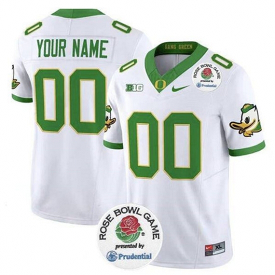 Men's Oregon Ducks Active Player Custom White 2024 F.U.S.E. Rose Bowl Vapor Limited Stitched Football Jersey - Ujersey