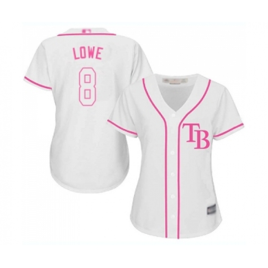 Women's Tampa Bay Rays #8 Brandon Lowe Replica White Fashion Cool Base Baseball Jersey - Ujersey