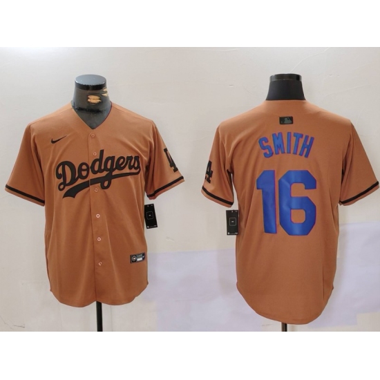 Men's Los Angeles Dodgers #16 Will Smith Olive Cool Base Limited Stitched Jersey - Ujersey