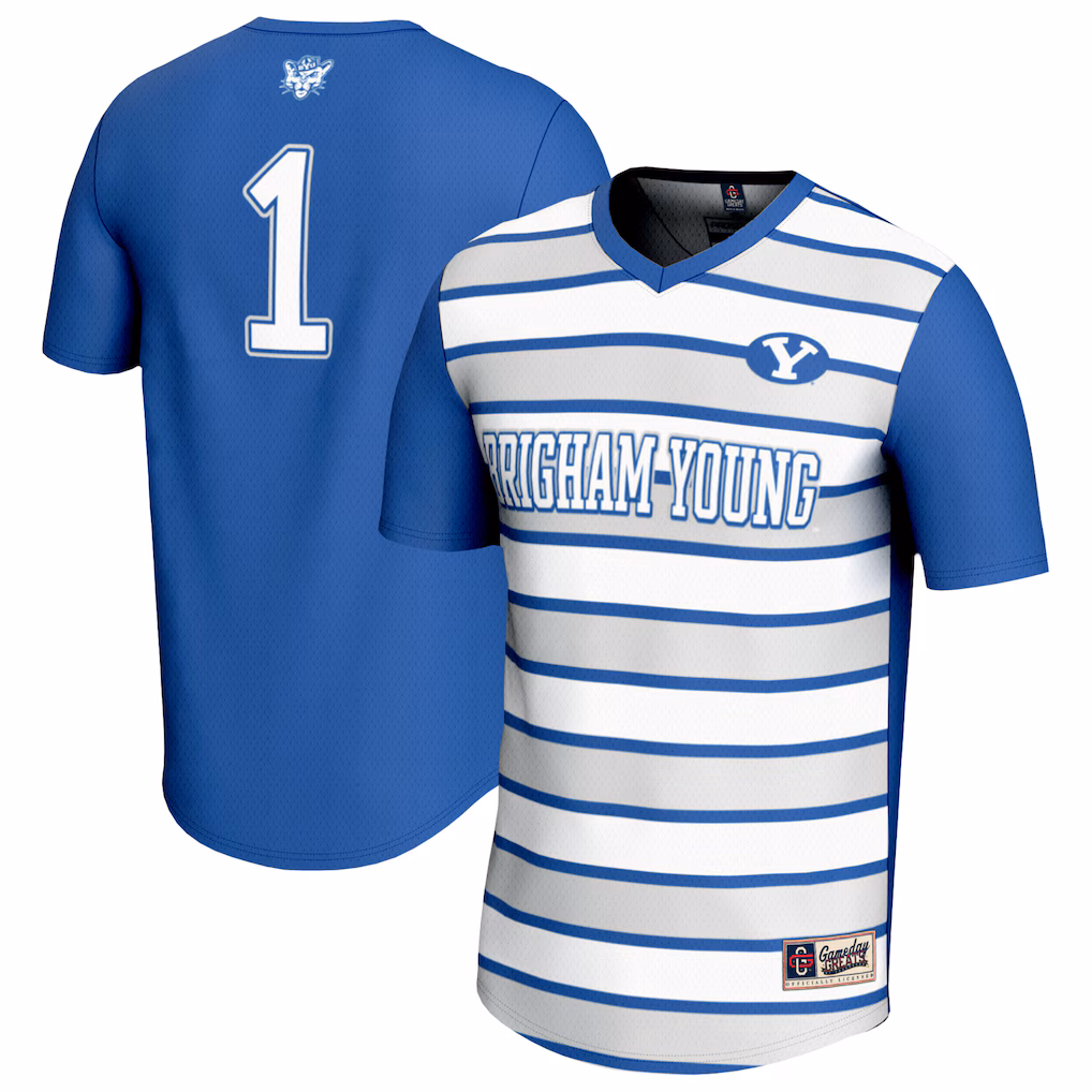 Youth GameDay Greats #1 Royal BYU Cougars Lightweight Soccer Fashion Jersey - Ujersey Shop