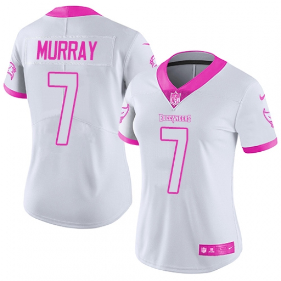 Women's Nike Tampa Bay Buccaneers #7 Patrick Murray Limited White/Pink Rush Fashion NFL Jersey - Ujersey
