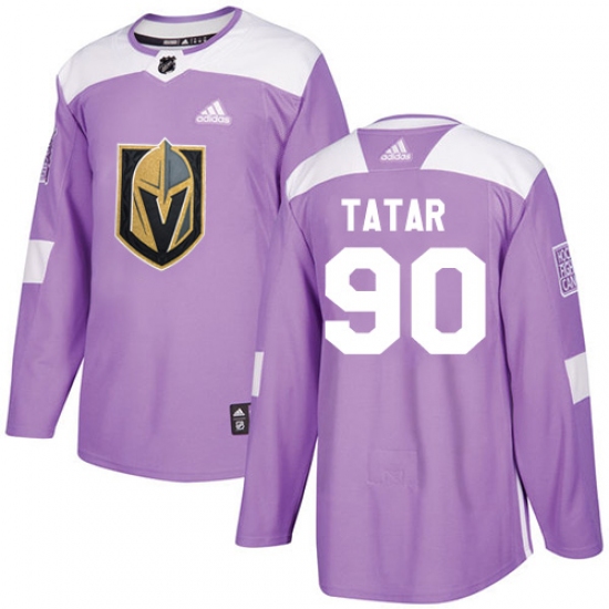 Men's Adidas Vegas Golden Knights #90 Tomas Tatar Authentic Purple Fights Cancer Practice NHL Jersey - Ujersey