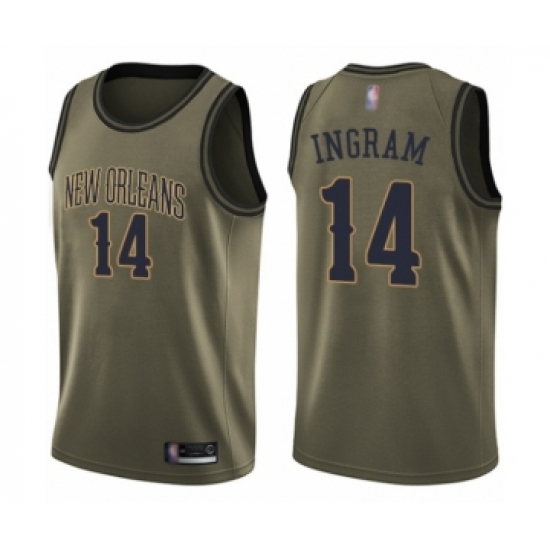 Men's New Orleans Pelicans #14 Brandon Ingram Swingman Green Salute to Service Basketball Jersey - Ujersey
