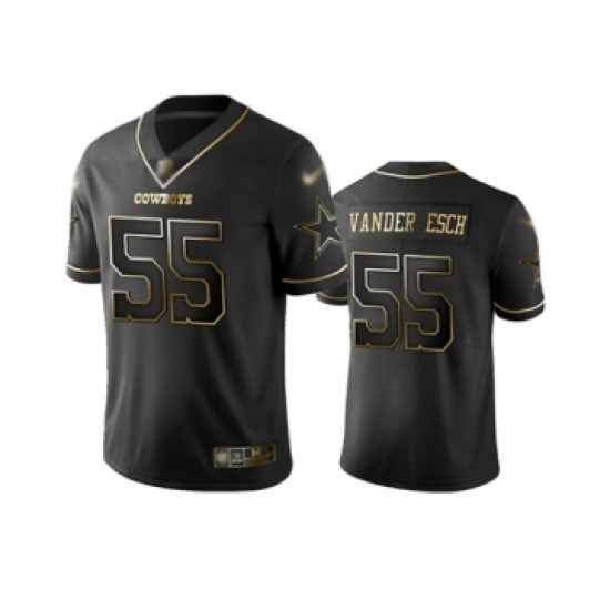 Men's Dallas Cowboys #55 Leighton Vander Esch Black Golden Edition Limited Player Football Jersey - Ujersey