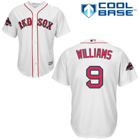 Youth Majestic Boston Red Sox #9 Ted Williams Authentic White Home Cool Base 2018 World Series Champions MLB Jersey - Ujersey
