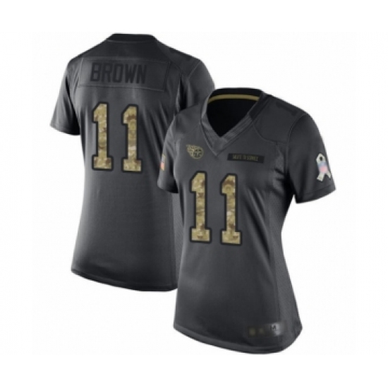 Women's Tennessee Titans #11 A.J. Brown Limited Black 2016 Salute to Service Football Jersey - Ujersey