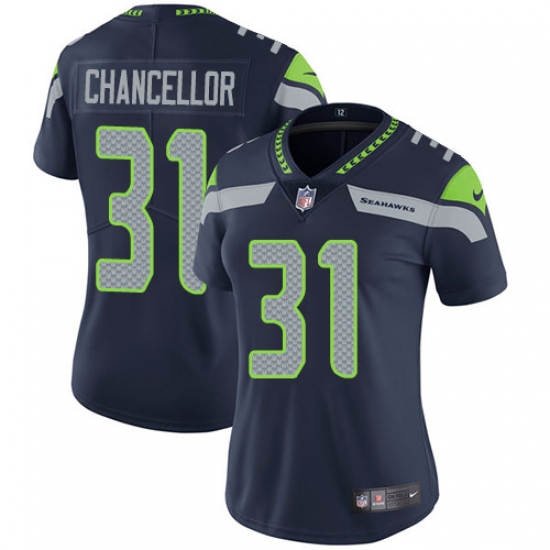 Women's Nike Seattle Seahawks #31 Kam Chancellor Elite Steel Blue Team Color NFL Jersey - Ujersey
