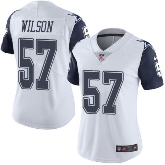 Women's Nike Dallas Cowboys #57 Damien Wilson Limited White Rush Vapor Untouchable NFL Jersey - Ujersey