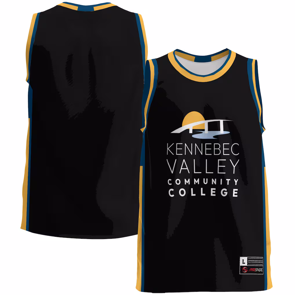 Men's GameDay Greats Black Kennebec Valley Community College Lightweight Basketball Jersey - Ujersey Shop