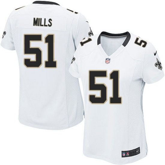 Women's Nike New Orleans Saints #51 Sam Mills Game White NFL Jersey - Ujersey