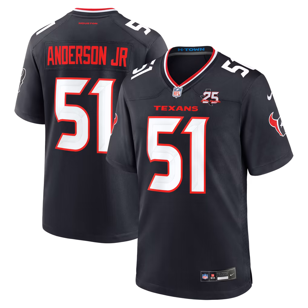 Men's Houston Texans Will Anderson Jr. Nike Navy Team 25th Season Game Jersey - ujerseystore