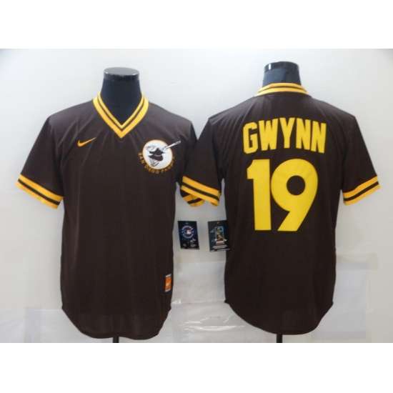 Men's Nike Majestic San Diego Padres #19 Tony Gwynn Brown MLB Jersey - Ujersey