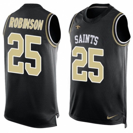 Men's Nike New Orleans Saints #25 Patrick Robinson Limited Black Player Name & Number Tank Top NFL Jersey - Ujersey