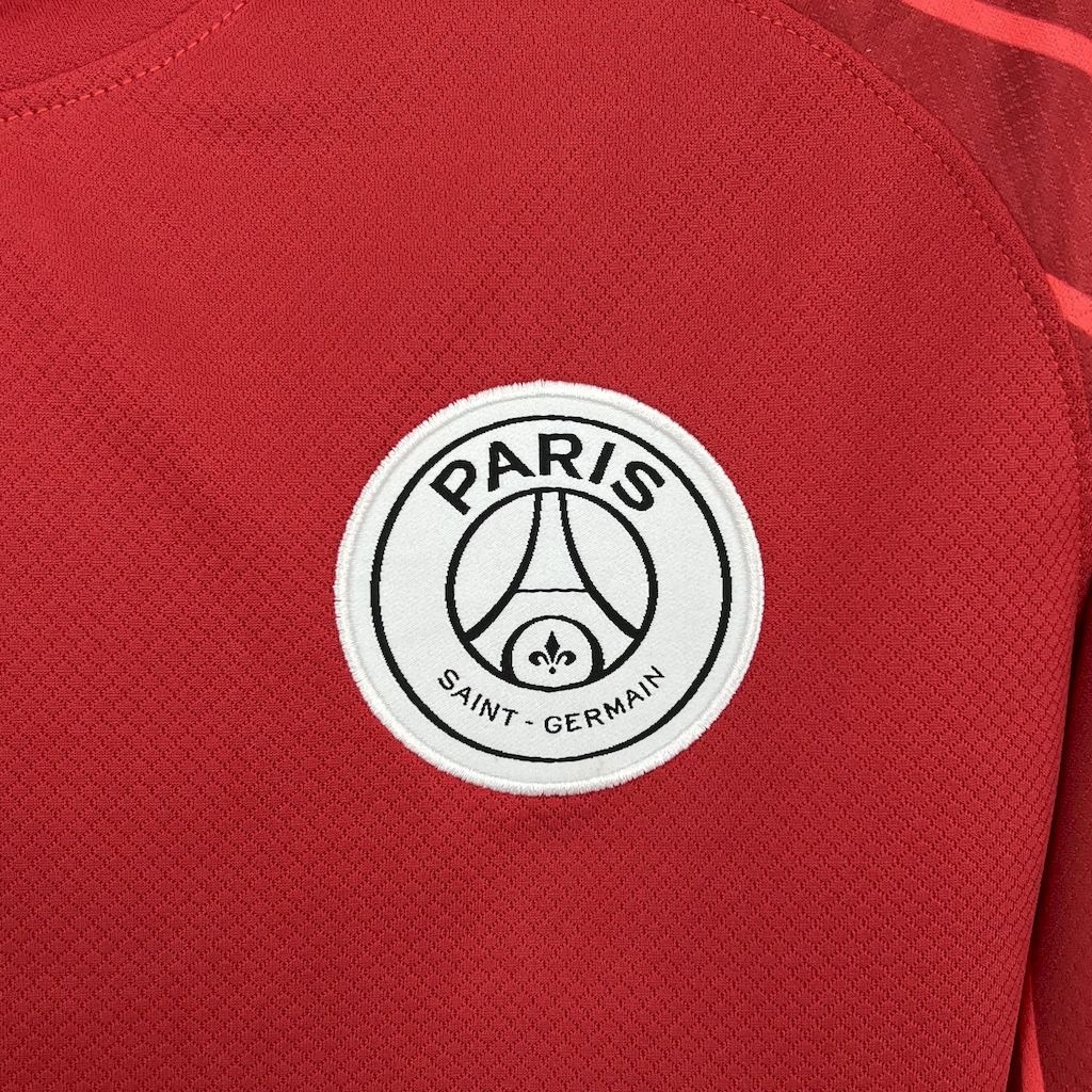 PSG Soccer Jersey Red Custom Long Sleeve Shirt 2025/26 - ujerseystore