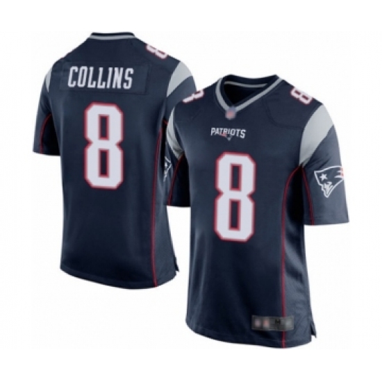 Men's New England Patriots #8 Jamie Collins Game Navy Blue Team Color Football Jersey - Ujersey