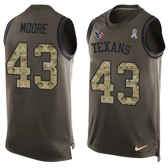 Men's Nike Houston Texans #43 Corey Moore Limited Green Salute to Service Tank Top NFL Jersey - Ujersey