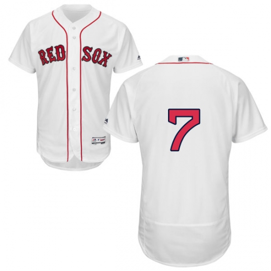Men's Majestic Boston Red Sox #7 Christian Vazquez White Home Flex Base Authentic Collection MLB Jersey - Ujersey