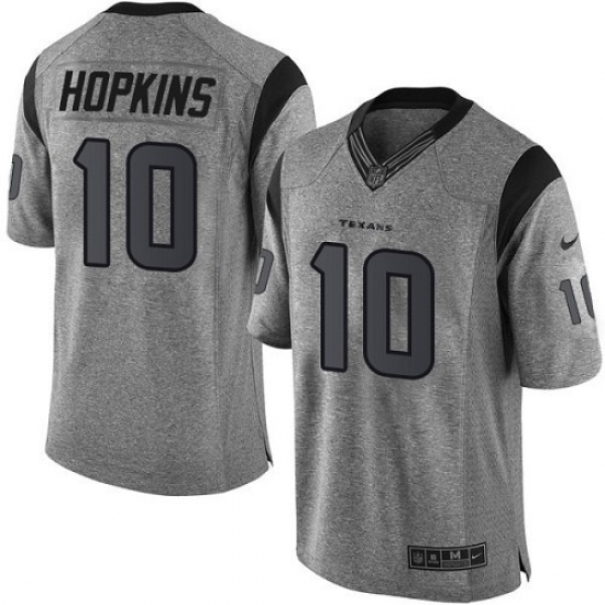 Men's Nike Houston Texans #10 DeAndre Hopkins Limited Gray Gridiron NFL Jersey - Ujersey