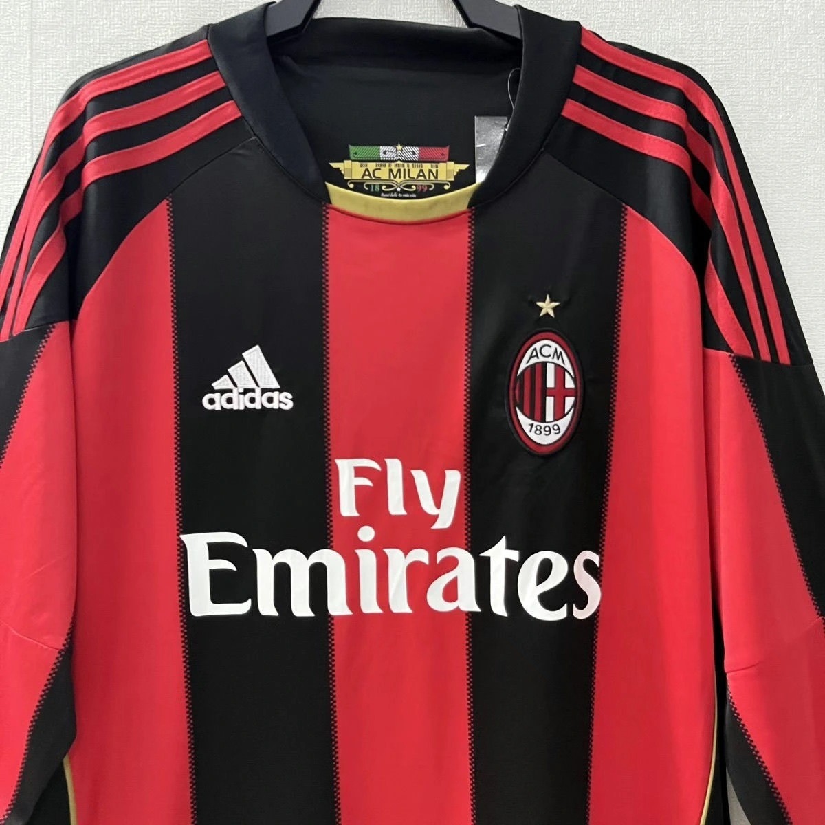AC Milan Retro Soccer Jersey Home Long Sleeve Custom Shirt 2010/11
