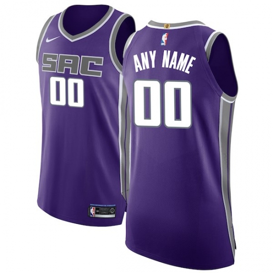 Men's Sacramento Kings Nike Purple Authentic Custom Jersey - Icon Edition - Ujersey