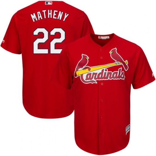 Men's Majestic St. Louis Cardinals #22 Mike Matheny Replica Red Alternate Cool Base MLB Jersey - Ujersey