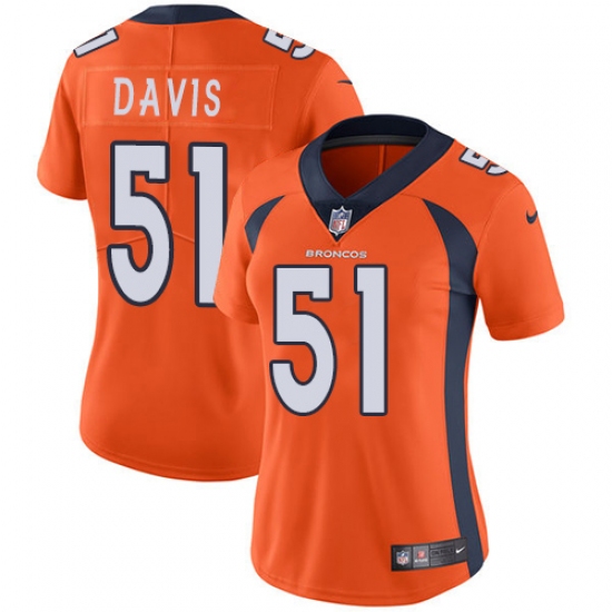 Women's Nike Denver Broncos #51 Todd Davis Elite Orange Team Color NFL Jersey - Ujersey