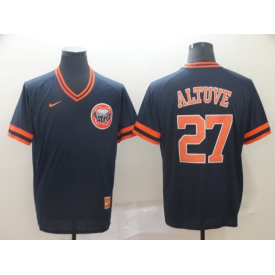Men's Nike Houston Astros #27 Jose Altuve Navy Cooperstown Collection Jersey - Ujersey
