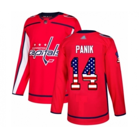 Men's Washington Capitals #14 Richard Panik Authentic Red USA Flag Fashion Hockey Jersey