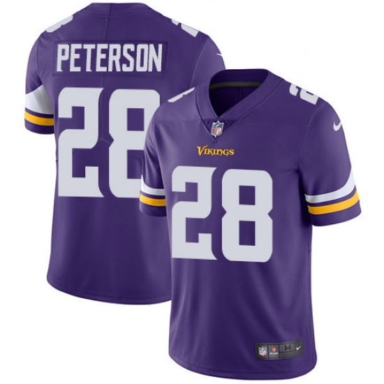 Men's Nike Minnesota Vikings #28 Adrian Peterson Purple Team Color Vapor Untouchable Limited Player NFL Jersey - Ujersey