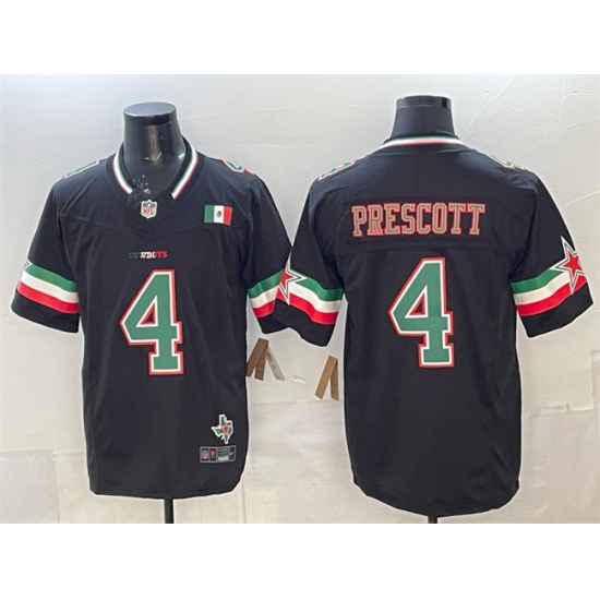 Men's Dallas Cowboys #4 Dak Prescott 2024 Mexico Black F.U.S.E. Stitched Football Jersey - Ujersey