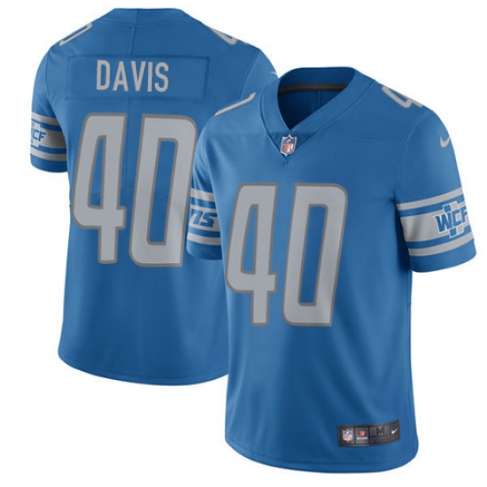 Youth Nike Detroit Lions #40 Jarrad Davis Limited Light Blue Team Color Vapor Untouchable NFL Jersey - Ujersey