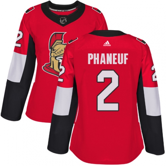 Women's Adidas Ottawa Senators #2 Dion Phaneuf Authentic Red Home NHL Jersey - Ujersey