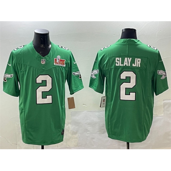 Men's Philadelphia Eagles #2 Darius Slay Jr. Green 2025 Super Bowl LIX F.U.S.E. Throwback Vapor Untouchable Limited Stitched Football Jersey - Ujersey