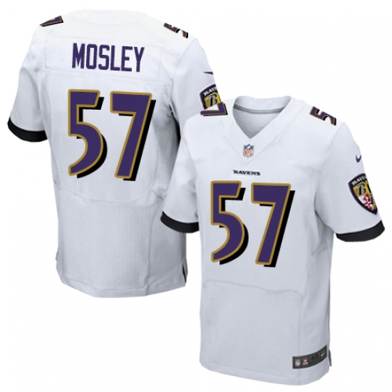 Men's Nike Baltimore Ravens #57 C.J. Mosley Elite White NFL Jersey - Ujersey
