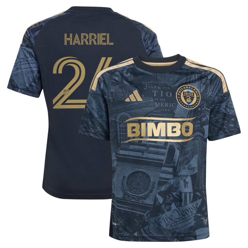 Youth Philadelphia Union Nathan Harriel adidas Navy 2026 1776 Kit Replica Jersey - Ujersey