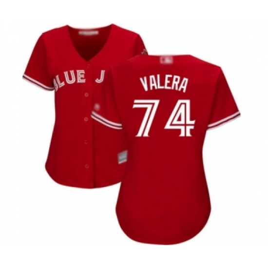 Women's Toronto Blue Jays #74 Breyvic Valera Authentic Scarlet Alternate Baseball Player Jersey - Ujersey
