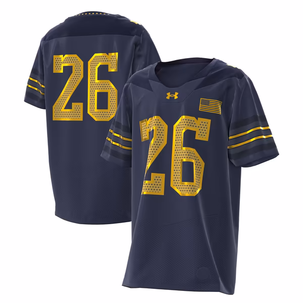 Youth Under Armour #26 Navy Notre Dame Fighting Irish 2026 Shamrock Series Replica Football Jersey - Ujersey